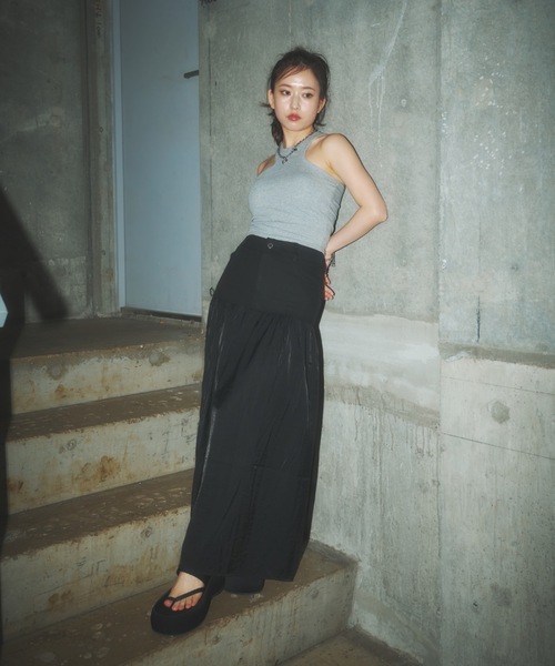 セール】ギャザー切り替えロングスカート（スカート）｜BLONDEY