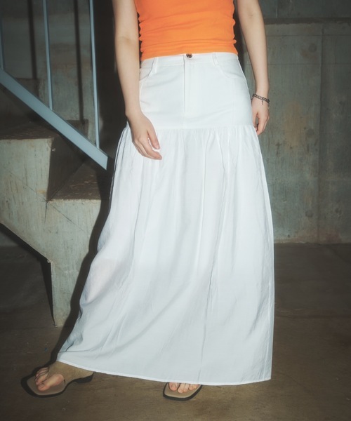 セール】ギャザー切り替えロングスカート（スカート）｜BLONDEY