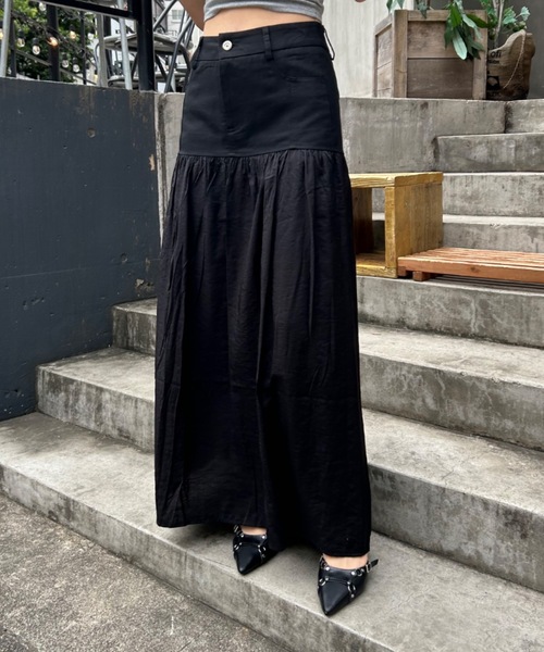 セール】ギャザー切り替えロングスカート（スカート）｜BLONDEY