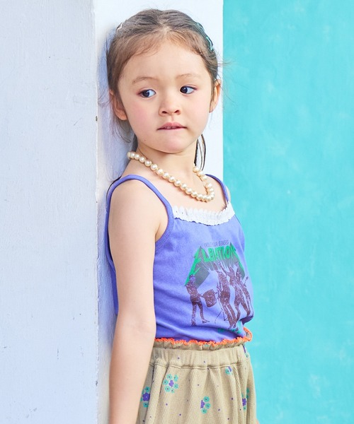 MARKEY'S（マーキーズ）の「ロックテイストプリントキャミソール（キャミソール・キッズ・パープル/チャコール/ライトピンク・90/80/150/110/100/140/130/120）」の2枚目の写真