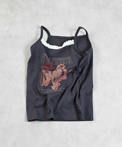 MARKEY'S（マーキーズ）の「ロックテイストプリントキャミソール（キャミソール・キッズ・パープル/チャコール/ライトピンク・90/80/150/110/100/140/130/120）」の4枚目の写真