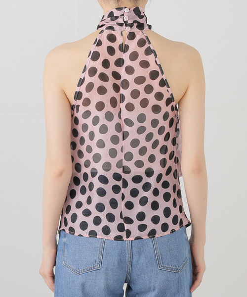 セール】NINA RICCI/ニナ リッチ SILK SEERSUCKER DOTS TOP