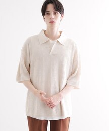 tk.TAKEO KIKUCHI | スキッパーニットポロシャツ(ポロシャツ)