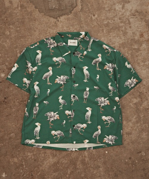 ALL RUNS(オールランズ)の「アニマルパターン S/S シャツ(シャツ/ブラウス・メンズ・ブラック系2/ダークグリーン/ブラック系1/グリーン/イエロー・FREE)」の5枚目の写真