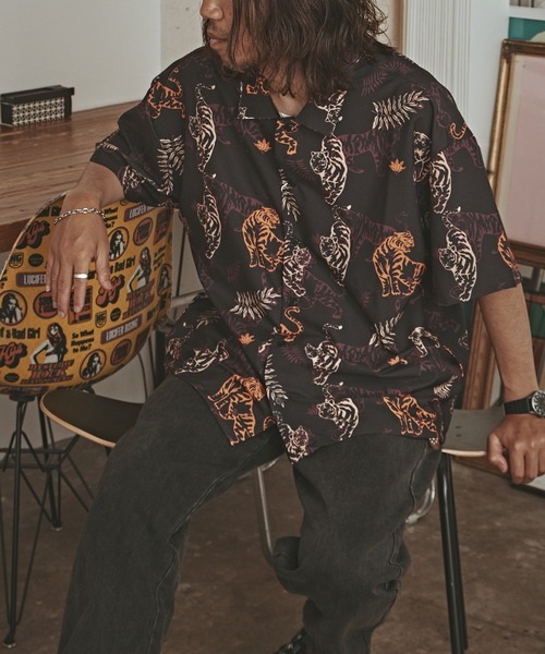 ALL RUNS(オールランズ)の「アニマルパターン S/S シャツ(シャツ/ブラウス・メンズ・ブラック系2/ダークグリーン/ブラック系1/グリーン/イエロー・FREE)」の9枚目の写真