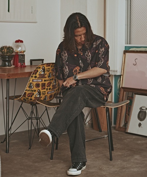 ALL RUNS(オールランズ)の「アニマルパターン S/S シャツ(シャツ/ブラウス・メンズ・ブラック系2/ダークグリーン/ブラック系1/グリーン/イエロー・FREE)」の12枚目の写真