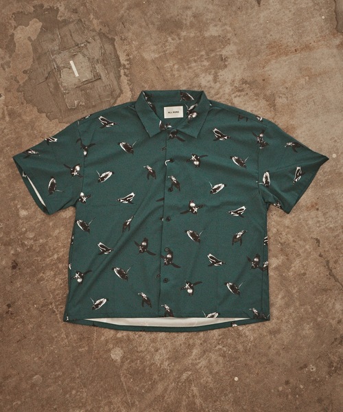 ALL RUNS(オールランズ)の「アニマルパターン S/S シャツ(シャツ/ブラウス・メンズ・ブラック系2/ダークグリーン/ブラック系1/グリーン/イエロー・FREE)」の13枚目の写真