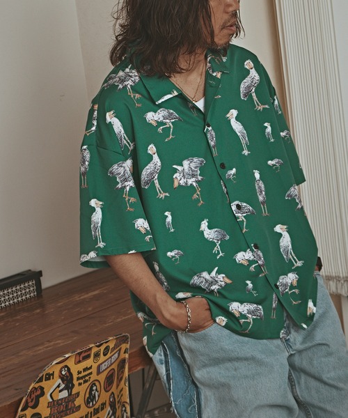 ALL RUNS(オールランズ)の「アニマルパターン S/S シャツ(シャツ/ブラウス・メンズ・ブラック系2/ダークグリーン/ブラック系1/グリーン/イエロー・FREE)」の17枚目の写真