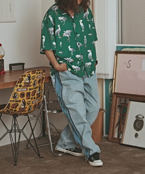 ALL RUNS(オールランズ)の「アニマルパターン S/S シャツ(シャツ/ブラウス・メンズ・ブラック系2/ダークグリーン/ブラック系1/グリーン/イエロー・FREE)」の21枚目の写真