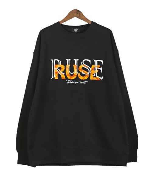 LUXSTYLE（ラグスタイル）の「胸ブラシロゴ刺繍裏毛トレーナー（スウェット・メンズ・ホワイト/ブラック・L/M）」の18枚目の写真