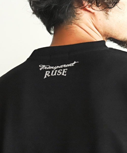 LUXSTYLE（ラグスタイル）の「胸ブラシロゴ刺繍裏毛トレーナー（スウェット・メンズ・ホワイト/ブラック・L/M）」の10枚目の写真
