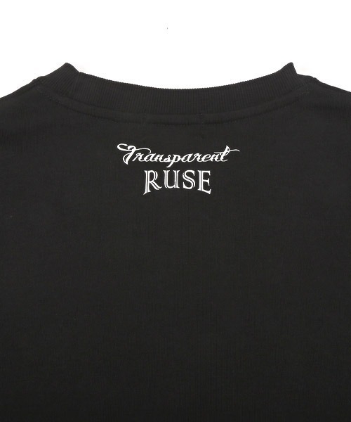 LUXSTYLE（ラグスタイル）の「胸ブラシロゴ刺繍裏毛トレーナー（スウェット・メンズ・ホワイト/ブラック・L/M）」の5枚目の写真