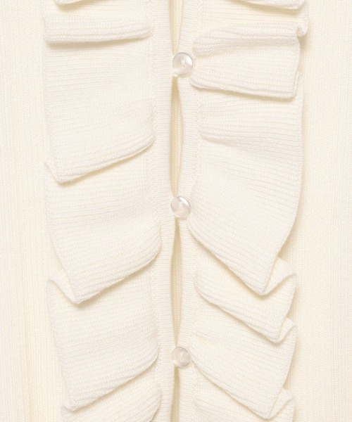 mysty woman（ミスティウーマン）の「フリルリブニットフレンチスリーブ　497228（ニット/セーター・レディース・オフホワイト/ブラック/グリーン・FREE）」の16枚目の写真