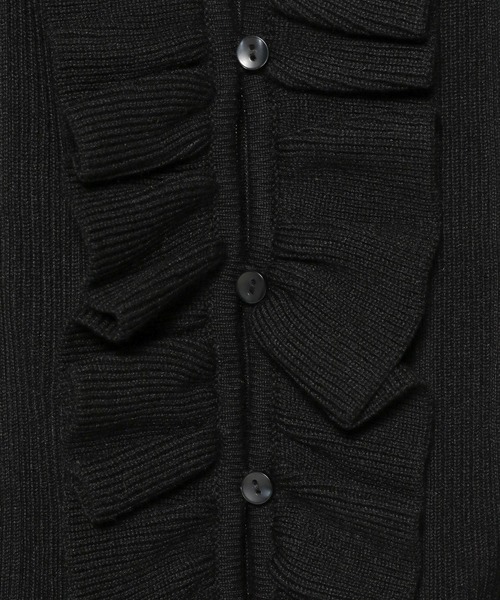 mysty woman（ミスティウーマン）の「フリルリブニットフレンチスリーブ　497228（ニット/セーター・レディース・オフホワイト/ブラック/グリーン・FREE）」の17枚目の写真