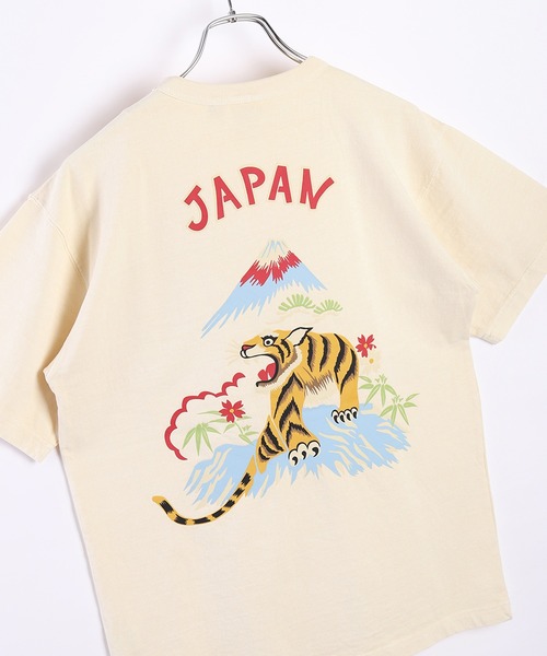 HOUSTON(ヒューストン)の「HOUSTON ヒューストン スーベニア 半袖 ポケットTシャツ 虎 龍 和柄(Tシャツ/カットソー・メンズ・ブラック/ナチュラル/ブラック系その他/ベージュ系その他・MEDIUM/LARGE/X-LARGE/XX-LARGE)」の3枚目の写真