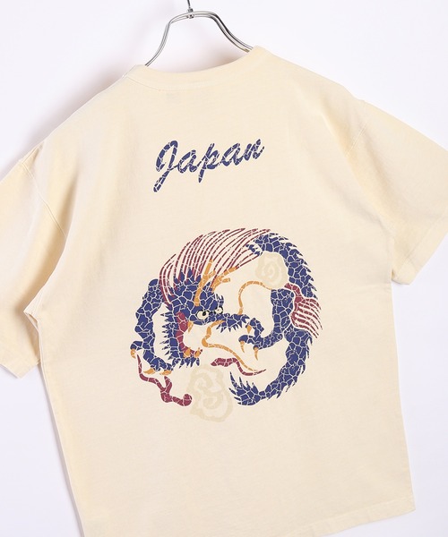 HOUSTON(ヒューストン)の「HOUSTON ヒューストン スーベニア 半袖 ポケットTシャツ 虎 龍 和柄(Tシャツ/カットソー・メンズ・ブラック/ナチュラル/ブラック系その他/ベージュ系その他・MEDIUM/LARGE/X-LARGE/XX-LARGE)」の4枚目の写真