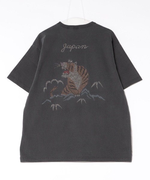 HOUSTON(ヒューストン)の「HOUSTON ヒューストン スーベニア 半袖 ポケットTシャツ 虎 龍 スカル 和柄(Tシャツ/カットソー・メンズ・ブラック/ナチュラル/ブラック系その他/ベージュ系その他/ベージュ系その他3/ブラック系その他2/ベージュ系その他2/ブラック系その他3・MEDIUM/LARGE/X-LARGE/XX-LARGE)」の10枚目の写真