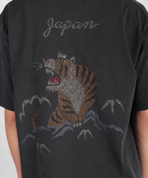 HOUSTON(ヒューストン)の「HOUSTON ヒューストン スーベニア 半袖 ポケットTシャツ 虎 龍 スカル 和柄(Tシャツ/カットソー・メンズ・ブラック/ナチュラル/ブラック系その他/ベージュ系その他/ベージュ系その他3/ブラック系その他2/ベージュ系その他2/ブラック系その他3・MEDIUM/LARGE/X-LARGE/XX-LARGE)」の13枚目の写真