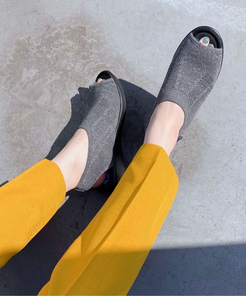 enchanted(エンチャンテッド)の「《SNEEKE》ニットカバーローウェッジサンダル(サンダル・レディース・ライトブラック/ダークグレー/ブラック・S/M/L/LL/3L)」の4枚目の写真