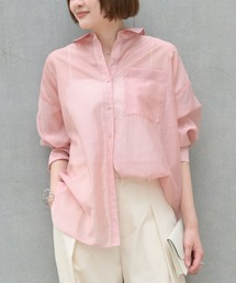 qualite scape | 【大人シアーシャツ】バックスリットシアーシャツ/後ろ姿映える/大人の抜け感/体型カバー(シャツ/ブラウス)