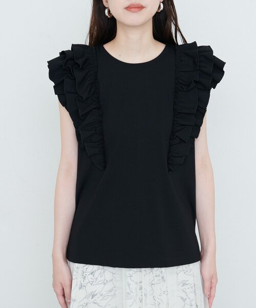 natural couture(ナチュラルクチュール)の「【sherbet line】接触冷感 フリルブラウスTシャツ(Tシャツ/カットソー・レディース・ミント/オフホワイト/ブルー/ブラウン/ブラック・FREE)」の16枚目の写真