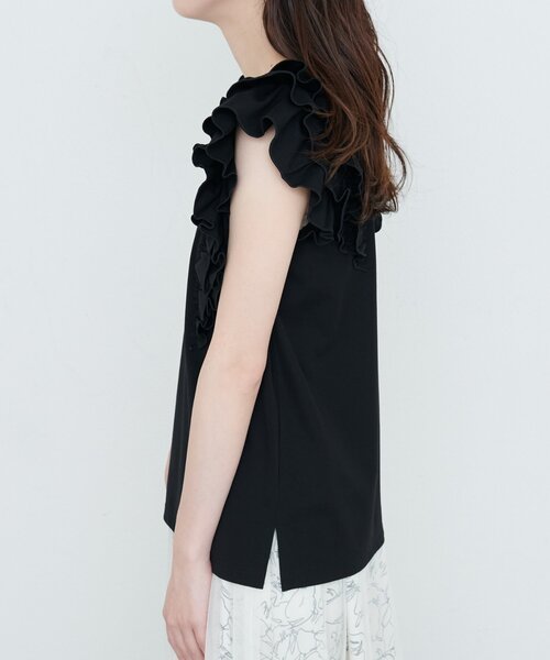 natural couture(ナチュラルクチュール)の「【sherbet line】接触冷感 フリルブラウスTシャツ(Tシャツ/カットソー・レディース・ミント/オフホワイト/ブルー/ブラウン/ブラック・FREE)」の17枚目の写真