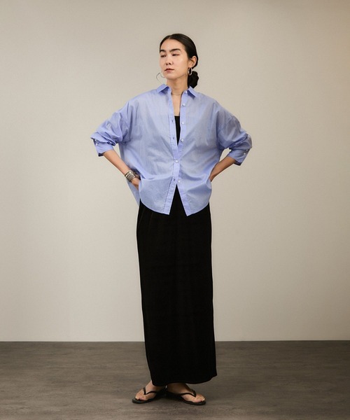 SALON adam et rope'（サロン アダム エ ロペ）の「トリアセベロアナロースカート / セットアップ対応（スカート・レディース・ベージュ/ブラック・FREE）」の4枚目の写真