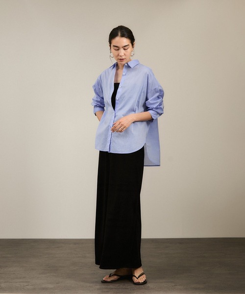 SALON adam et rope'（サロン アダム エ ロペ）の「トリアセベロアナロースカート / セットアップ対応（スカート・レディース・ベージュ/ブラック・FREE）」の6枚目の写真