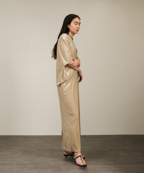 ベロアスカート ゴールド 大人 トリアセベロアナロースカート / セットアップ対応（スカート）｜SALON