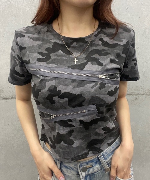 Admiral レディース　ベージュグレー迷彩 Tシャツ Admiral レディース ベージュグレー迷彩 Tシャツ Admiral