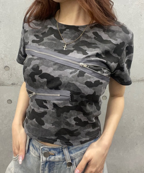 Fruitanari2025迷彩柄レース アップTシャツ おしゃれな迷彩柄Tシャツ新登場！ United Athle 4.1oz ドライ