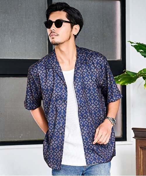 ROOT THREE（ルートスリー）の「『ROOT THREE/ルートスリー』総柄半袖シャツ（シャツ/ブラウス・メンズ・B/E/D/C/F/A・LL/L/M）」の4枚目の写真