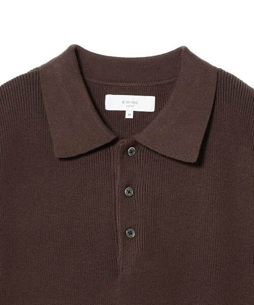B:MING by BEAMS（ビーミングバイビームス）の「12ゲージ 片畦 ニット ポロ（ユニセックス）（ニット/セーター・メンズ・ブラウン/ブラック・S/XL/L/M）」の8枚目の写真
