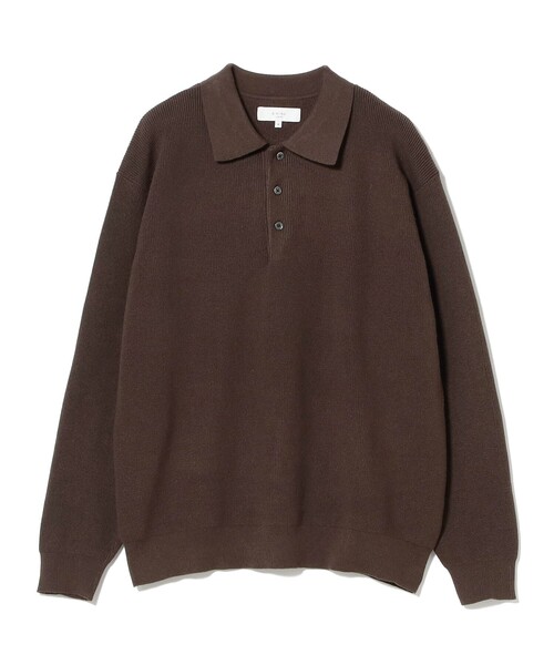 B:MING by BEAMS（ビーミングバイビームス）の「12ゲージ 片畦 ニット ポロ（ユニセックス）（ニット/セーター・メンズ・ブラウン/ブラック・S/XL/L/M）」の10枚目の写真