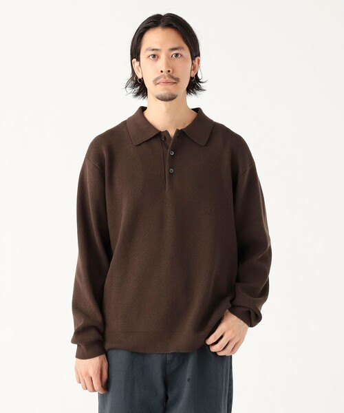 B:MING by BEAMS（ビーミングバイビームス）の「12ゲージ 片畦 ニット ポロ（ユニセックス）（ニット/セーター・メンズ・ブラウン/ブラック・S/XL/L/M）」の17枚目の写真