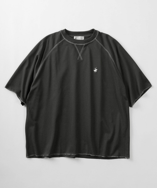 BEVERLY HILLS POLO CLUB（ビバリーヒルズポロクラブ）の「【71】【BEVERLY HILLS POLO CLUB/ビバリーヒルズポロクラブ】ワンポイント刺繍  ミニ裏毛 ラグランステッチ コンパクトT/半袖Tシャツ（Tシャツ/カットソー・レディース・チャコールグレー/アッシュグレー/ライトブルー・M/L）」の11枚目の写真