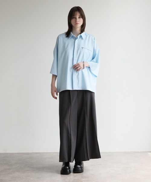 ELLUV/エルヴ】サマーTR ジップポケット ハーフスリーブ オーバー