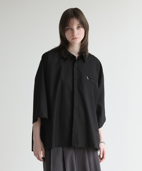 ELLUV/エルヴ】サマーTR ジップポケット ハーフスリーブ オーバー