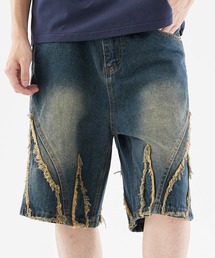 Theater code | Crushed denim half pants/フリンジデニムハーフパンツ(デニムパンツ)