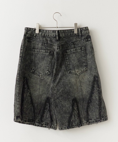 Theater code（シアターコード）の「Crushed denim half pants/フリンジデニムハーフパンツ（デニムパンツ・メンズ・ブルー系1/ブラック/ライトブルー・M/L）」の10枚目の写真