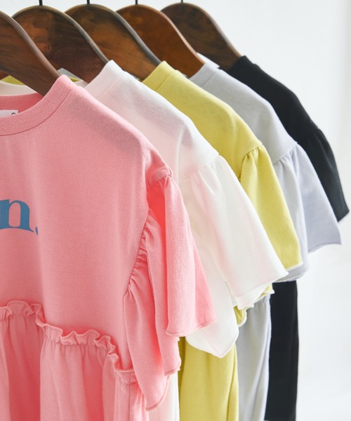 pairmanon(ペアマノン)の「配色ロゴプリント ペプラムデザイン Tシャツ(Tシャツ/カットソー・キッズ・ホワイト/ピンク/グリーン系その他/ブラック/ライトブルー・100/110/120/130/140/150/90)」の18枚目の写真