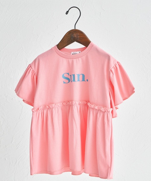 pairmanon(ペアマノン)の「配色ロゴプリント ペプラムデザイン Tシャツ(Tシャツ/カットソー・キッズ・ホワイト/ピンク/グリーン系その他/ブラック/ライトブルー・100/110/120/130/140/150/90)」の22枚目の写真