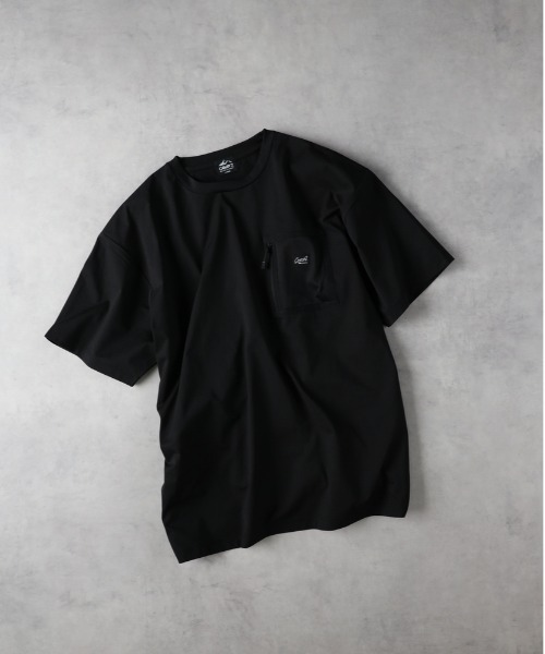 CAMP7（キャンプセブン）の「【店頭で人気】【CAMP7】【ONE OCEAN】（吸水速乾/UPF50＋）ポケットロゴTシャツ（Tシャツ/カットソー・メンズ・ブラック/サックスブルー/ベージュ/ホワイト・L/XL/M）」の2枚目の写真