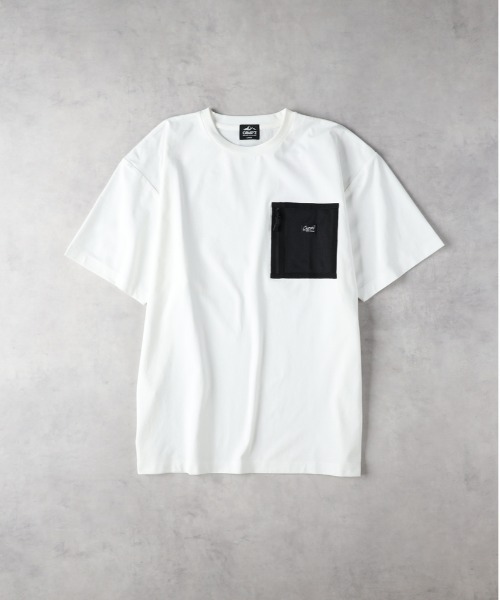 CAMP7（キャンプセブン）の「【店頭で人気】【CAMP7】【ONE OCEAN】（吸水速乾/UPF50＋）ポケットロゴTシャツ（Tシャツ/カットソー・メンズ・ブラック/サックスブルー/ベージュ/ホワイト・L/XL/M）」の6枚目の写真