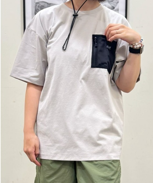 CAMP7（キャンプセブン）の「【店頭で人気】【CAMP7】【ONE OCEAN】（吸水速乾/UPF50＋）ポケットロゴTシャツ（Tシャツ/カットソー・メンズ・ブラック/サックスブルー/ベージュ/ホワイト・L/XL/M）」の21枚目の写真