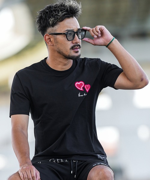 adamsJUGGLER(アダムスジャグラー)の「RTEG/ハートATティー(Tシャツ/カットソー・メンズ・ホワイト/ブラック・XXL/S/M/L/XL)」の2枚目の写真
