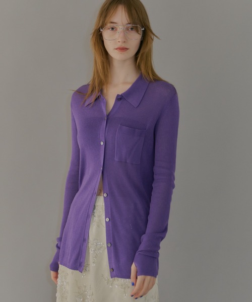 yae(ヤエ)の「Polo cardigan / ポロカーディガン(カーディガン/ボレロ・レディース・グレー/ブラウン/パープル・FREE)」の16枚目の写真