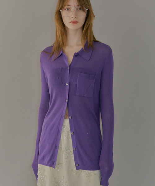 yae(ヤエ)の「Polo cardigan / ポロカーディガン(カーディガン/ボレロ・レディース・グレー/ブラウン/パープル・FREE)」の19枚目の写真