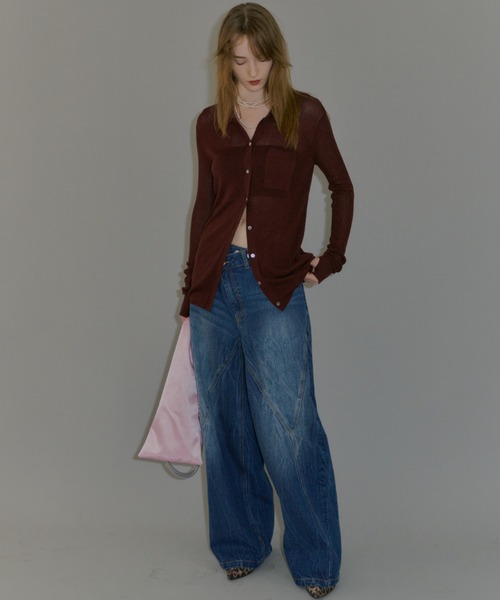 yae（ヤエ）の「Polo cardigan / ポロカーディガン（カーディガン/ボレロ・レディース・グレー/ブラウン/パープル・FREE）」の15枚目の写真