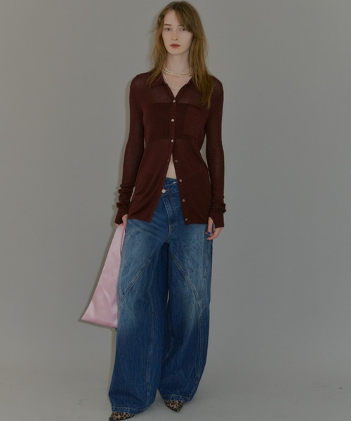 yae（ヤエ）の「Polo cardigan / ポロカーディガン（カーディガン/ボレロ・レディース・グレー/ブラウン/パープル・FREE）」の17枚目の写真